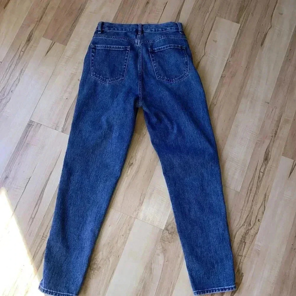 Pacsun Jean Womens 25 Blue Color Block Ultra High Rise Slim Button Fly Patch 90s - Picture 8 of 12